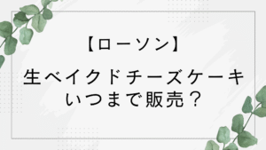 【2025】ローソンの生ベイクドチーズケーキはいつまで？値段やカロリーは？