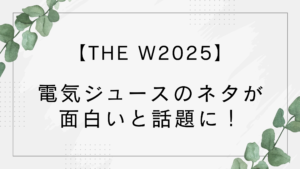 電気ジュースがTHE W初出場！ネタはどんな内容だった？面白いと話題に！