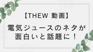 【動画】電気ジュースがTHE W初出場!ネタが面白いと話題に!