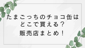 たまごっちのチョコ缶はどこで買える？コープ・しまむら・ドンキ・イオン？販売店まとめ！