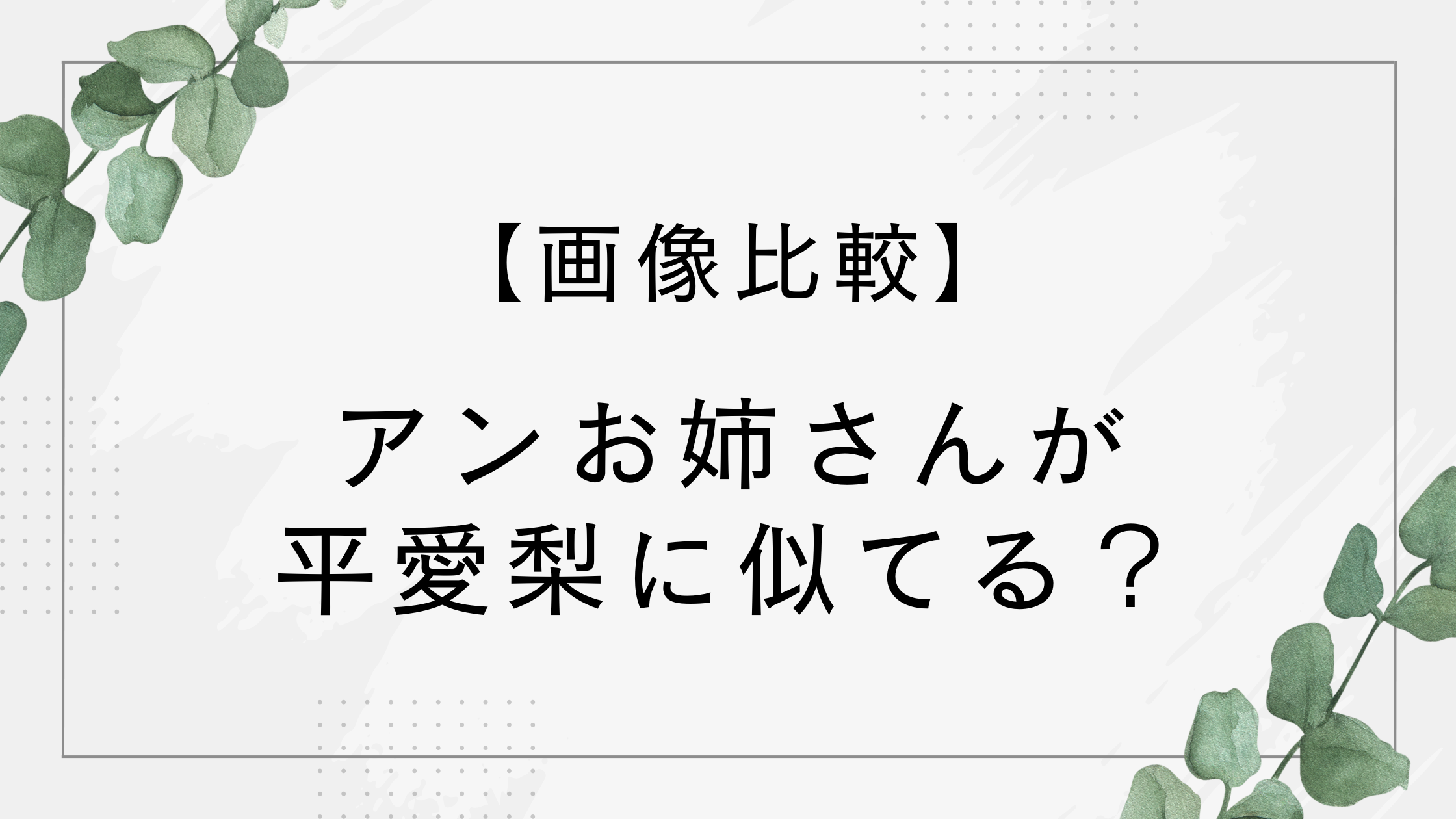 【画像比較】アンお姉さんが平愛梨に似てる？あつこお姉さんにもそっくりと話題！【おかあさんといっしょ】