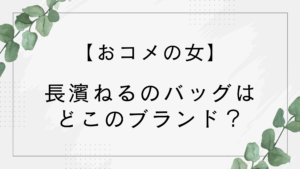 【おコメの女】長濱ねるのバッグはどこのブランド？値段はいくら？