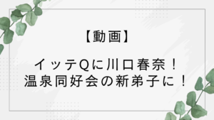 【動画】イッテqに川口春奈！温泉同好会ニュージーランドロケがすごいと話題に！